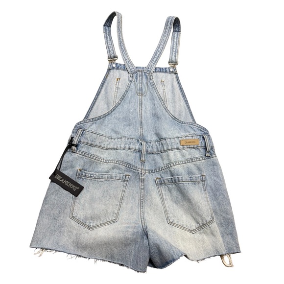 ✨ Blank NYC Distressed Denim Shortalls Overalls Size 28 ✨ - Picture 5 of 6